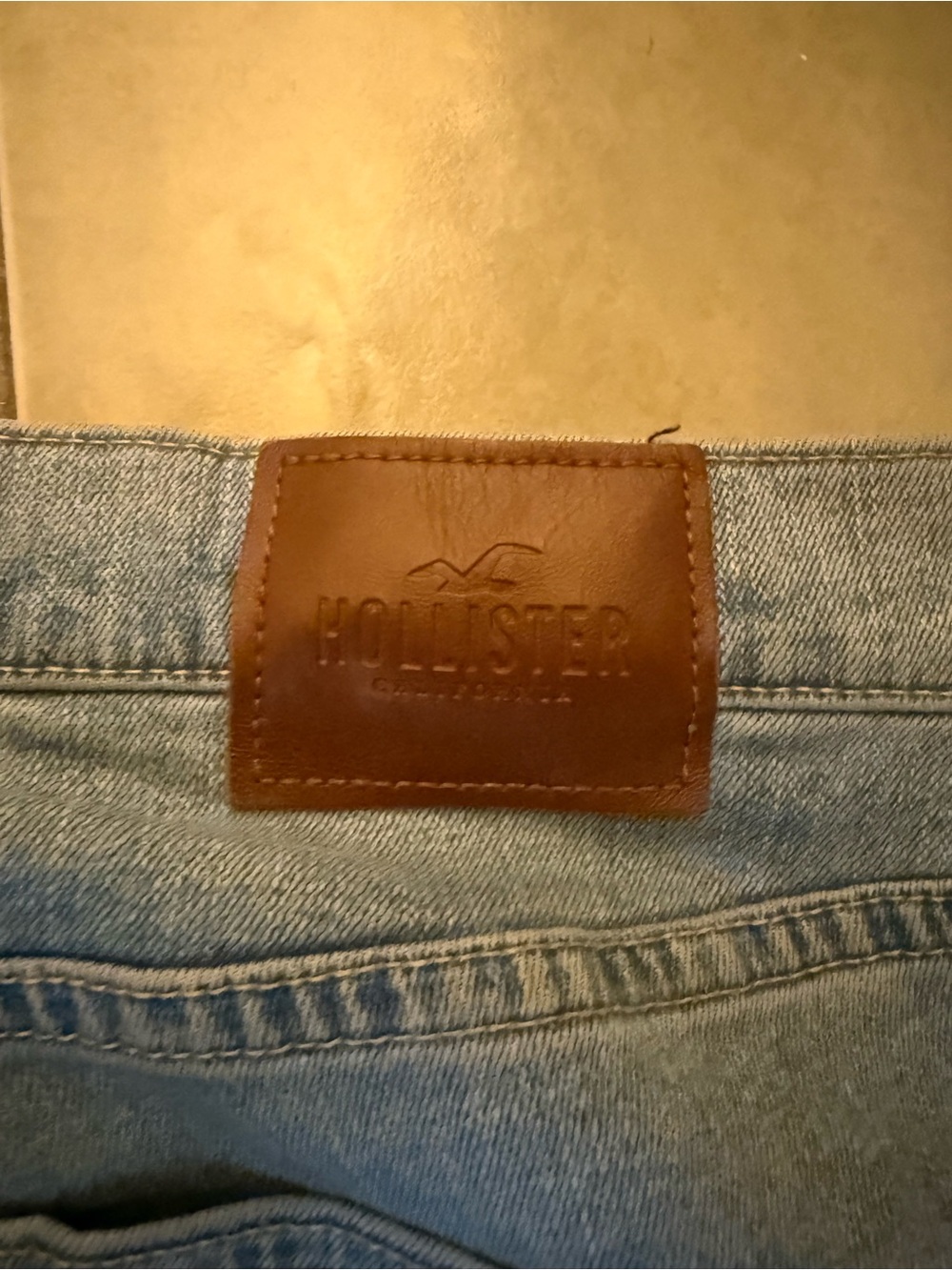 Hollister Light Blue Skinny Denim Jeans with Branded Button